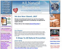 Tablet Screenshot of allnaturalprevention.com